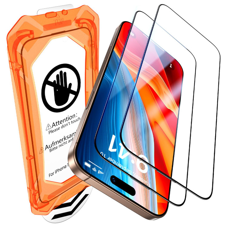 UniqueMe for iPhone 16 Pro Max Screen Protector, [Military Grade Shatterproof & 9H+ Hardness] Screen Protector 16 Pro Max Tempered Glass Full Coverag