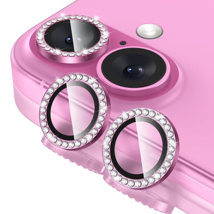 Tensea for iPhone 16 / iPhone 16 Plus Camera Lens Protector, 9H Tempered Glass Camera Cover Screen Protector, HD Clear, Metal Individual Ring for iPh