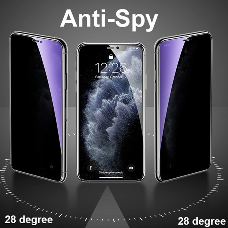 BWEDXEZ 2 PCS Anti-Blue Privacy Tempered Glass Anti-Spy Screen Protector Anti-Peeping Film for iPhone 14 Pro Max/iPhone 16 Plus 6.7 inch Blue