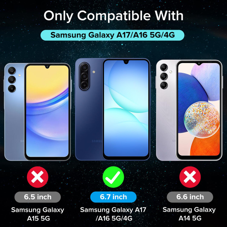 ivoler Screen Protector for Samsung Galaxy A17 5G/Galaxy A16 5G, Tempered Glass Film, Alignment Frame, Easy Installation, Anti-Scratch Case Friendly