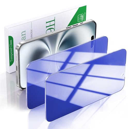 Pokolan [2 Pack Anti-Blue Light Privacy Screen Protector for iPhone 16 Pro, Eye Protection, Blue Anti-Spy, Colorful Gradient, Anti-Scratch