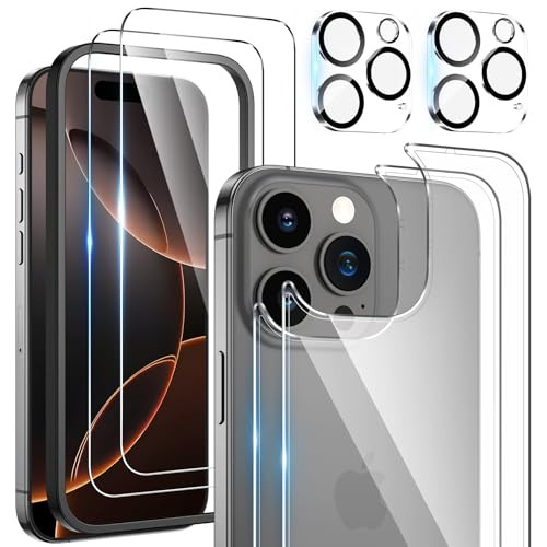 Maxdara [Upgrade [6 in 1] for iPhone 16 Pro Screen Protector (6.3 inches), iPhone 16 Pro Back Screen Protector and Front Screen Protector with Camera
