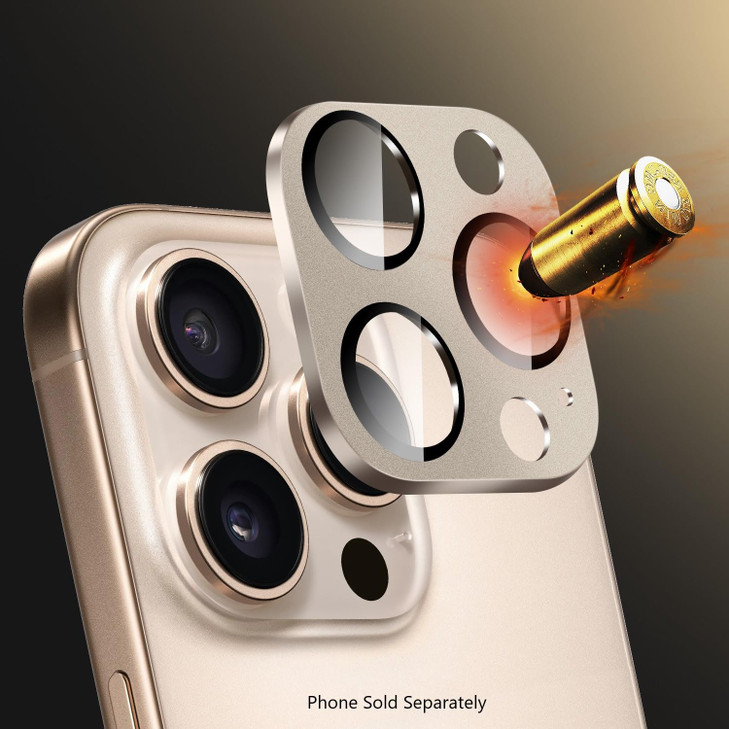 SAHARA - Ultra-Strong Camera Lens Protector for iPhone 16 Pro/16 Pro Max (2-Pack), Desert Titanium, (ZD00164)