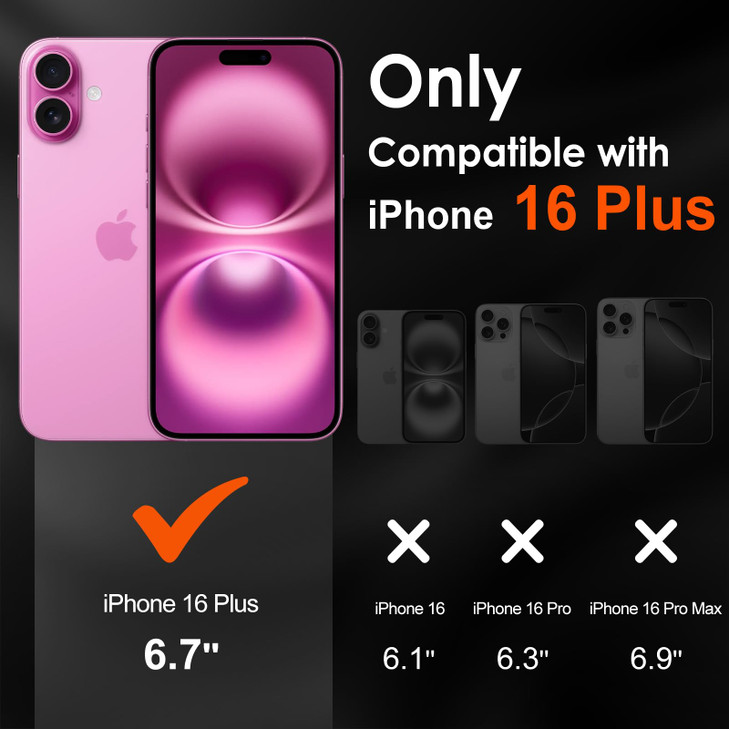 ivoler 3+3 Pack Tempered Glass for iPhone 16 Plus 6.7" Screen Protector with Camera Lens Protector with [Alignment Frame], Anti-Scratch Case Friendly