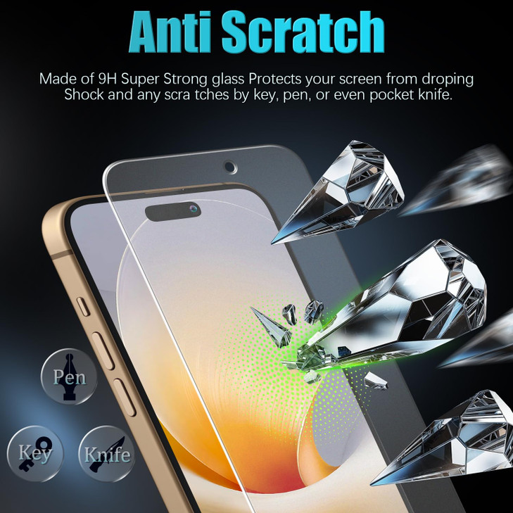 Slanku [3 Pack for iPhone 16 Pro Max Matte Screen Protector, Anti Fingerprint, Anti Glare, 9H Tempered Glass