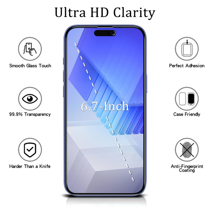 MAYtobe [2-Pack Privacy Screen Protector for iPhone 16 Plus Tempered Glass, Anti Spy, No Bubbles, Anti Scratch, Easy to Install