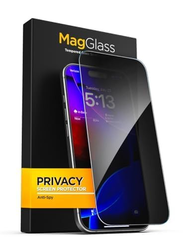 magglass Privacy Screen Protector for iPhone 16 Pro (2024) Anti-Spy Tempered Glass with Nano-Pixel Technology (Includes Easy-applicator Guide)