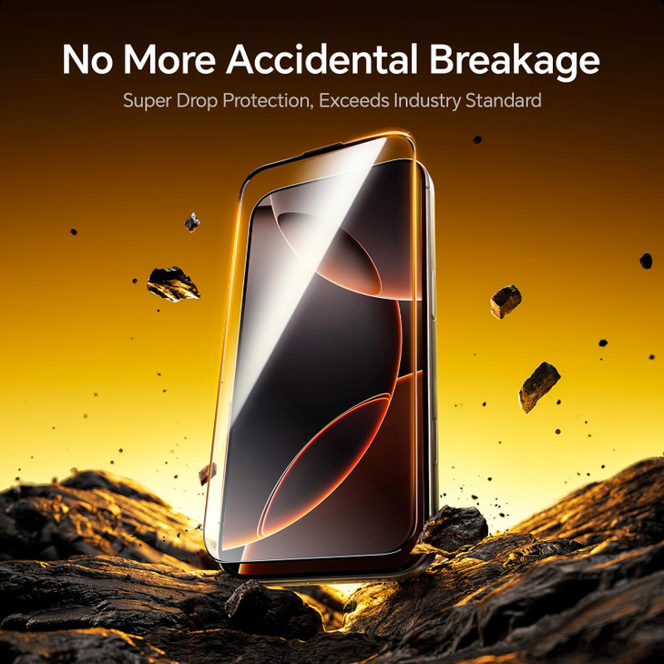 AOHI 9H+ Tempered Glass for iPhone 16 Pro Max Screen Protector Military Grade Shatterproof & Longest Durable Ultra-tough Glass Film with Flawless Fit