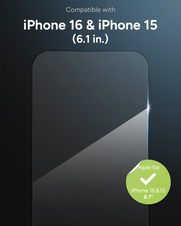 ZAGG Glass Elite Screen Protector for iPhone 16/15-5X Stronger, Reinforced Edges, Ultra-Strong Tempered Glass, Scratch Resistant, Anti-Smudge, Easy I