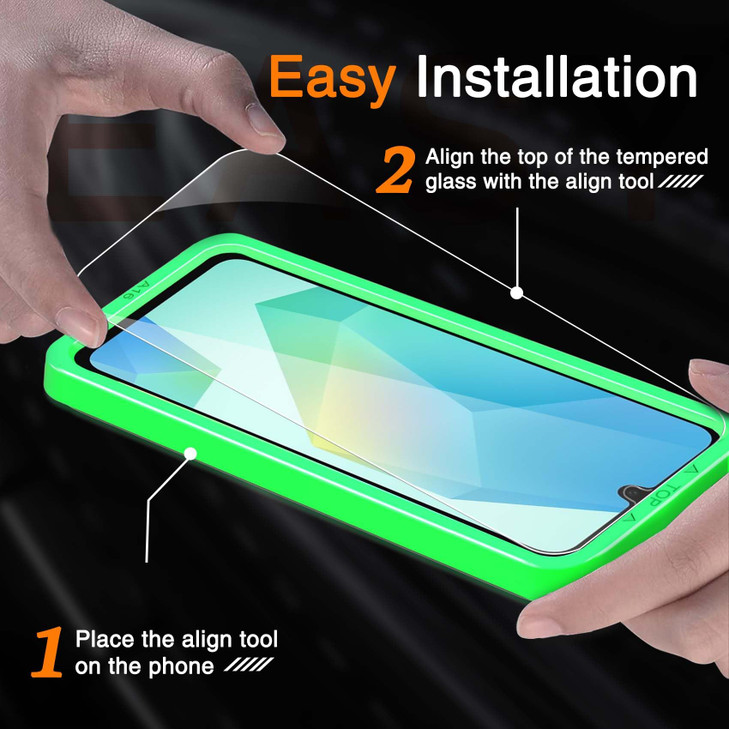 Wiaocit 3 Pack Tempered Glass Screen Protector for Samsung Galaxy A16 5G with 3 Pack Camera Lens Protector, 9H Hardness, Bubble Free, Case Friendly
