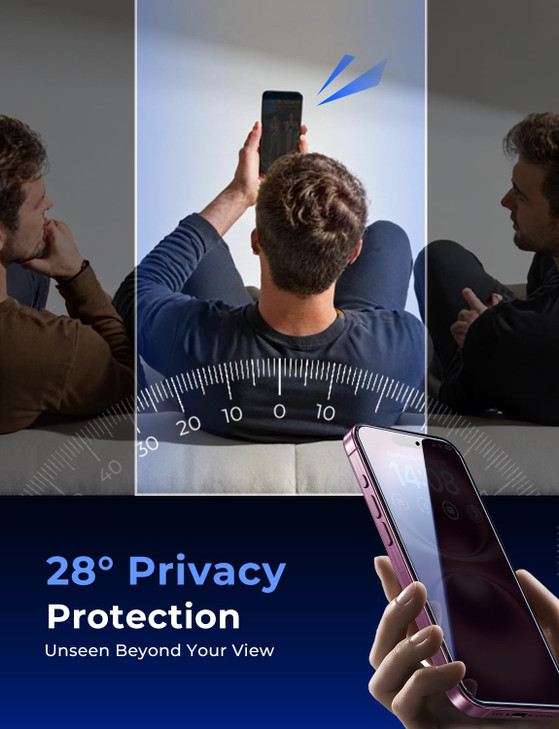 MAGIC JOHN 2 Pack for iPhone 16 Plus 6.7 inch Privacy Tempered Glass Screen Protector, Auto Dust-Elimination, Bubble Free, Easy Installation