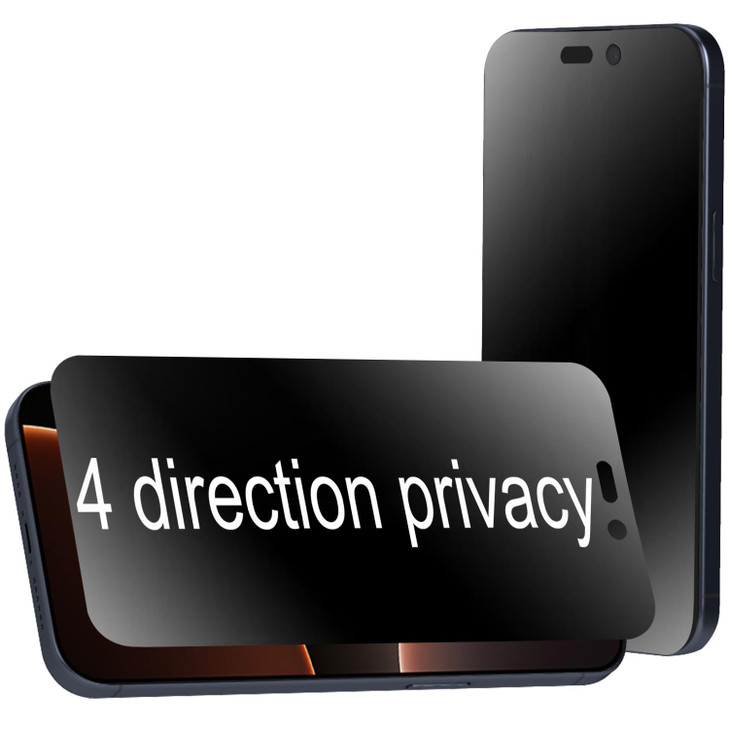 BWEDXEZ 2 Pack 360 Degree Matte Privacy Screen Protector for iPhone 16 Pro Max 6.9 inch Anti-Spy 4 Directions Tempered Glass 4 Sides Anti-glare Film