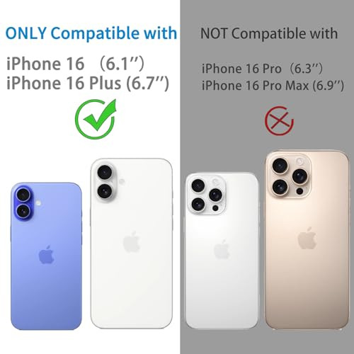 Dengduoduo Camera Lens Protector for iPhone 16 and 16 Plus 3 Pack, Tempered Glass, Ultra HD, 9H Hardness, Anti-Scratch, Case Friendly, Easy to Instal