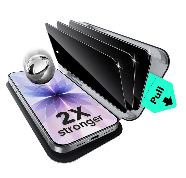 ESR 3 Pack for iPhone 17/ iPhone 16 Pro Privacy Screen Protector, Military Grade Shatterproof, 9H Hardness, Anti-spy Tempered Glass with UltraFit Tra