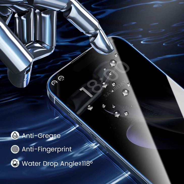 MOCOLL for iPhone 16 Plus Screen Protector, Anti-Spy Privacy Protection Ultra-Clear Tempered Glass 9H hardness, Magic Box Installation, Eye Protectio