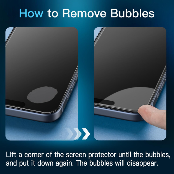 JETech Privacy Screen Protector for iPhone 15 6.1-Inch with Camera Lens Protector, Anti-Spy Tempered Glass Film, Easy Installation Tool, 2-Pack Each