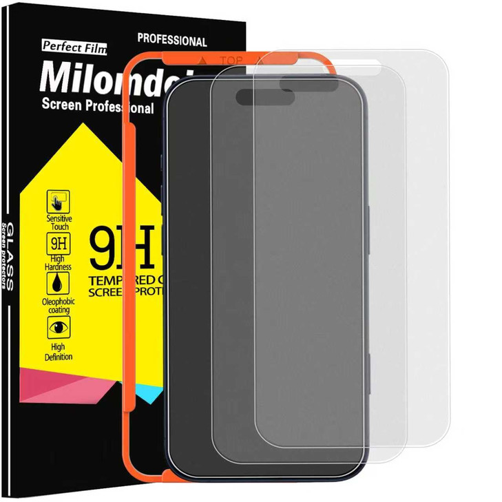 Milomdoi 3 Pack Matte Screen Protector for iPhone 17 Pro Max [Phone Case Friendly] Tempered Glass Accessories Film, Shatterproof No Bubble, Easy Inst