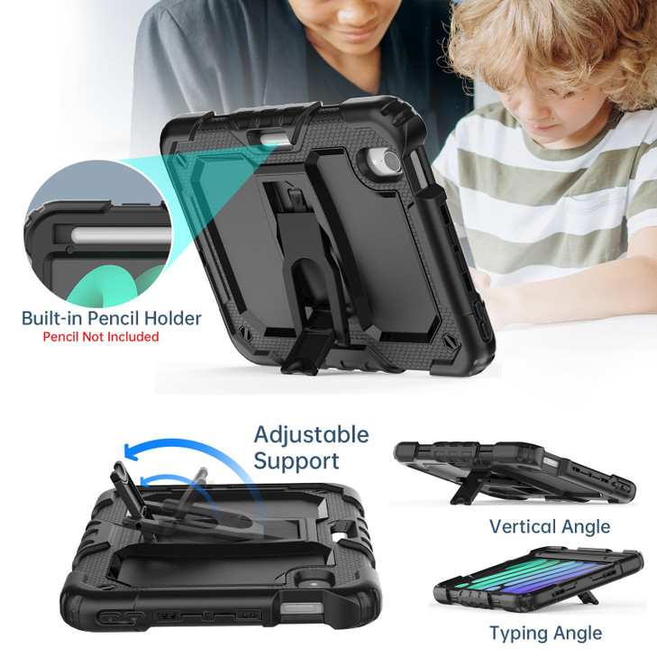 Timecity Case for iPad mini 7/6-8.3 inch, for iPad mini 7th/6th Generation Case: Full-Body Shockproof Protective with Built-in Screen Protector, Fold