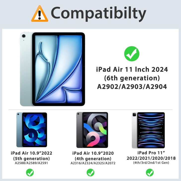 Case for iPad Air 11 Inch M2 2024, iPad Air 6th Gen/iPad Air 5th Gen 2022/Air 4th 2020 10.9 Inch, Multi-Angle Smart Stand Cover Auto Sleep/Wake?Wolf