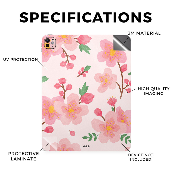 Glossy Glitter Skin Compatible with Apple iPad Pro 11 (M4) 2024 - Lilies in Bloom - Premium 3M Vinyl Protective Decal Cover - Easy to Apply | Crafted