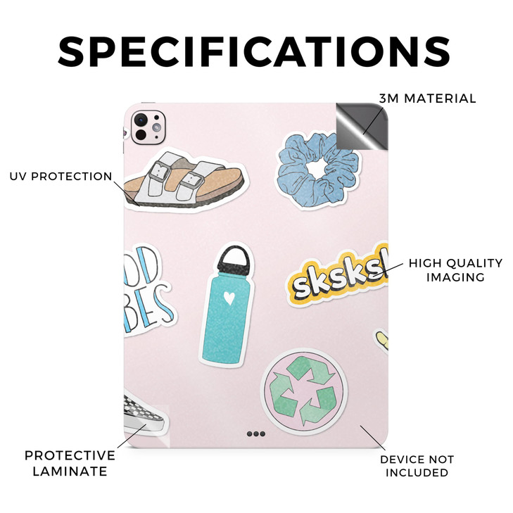 Glossy Glitter Skin Compatible with Apple iPad Pro 11 (M4) 2024 - VSCO1 - Premium 3M Vinyl Protective Wrap Decal Cover - Easy to Apply | Crafted in T