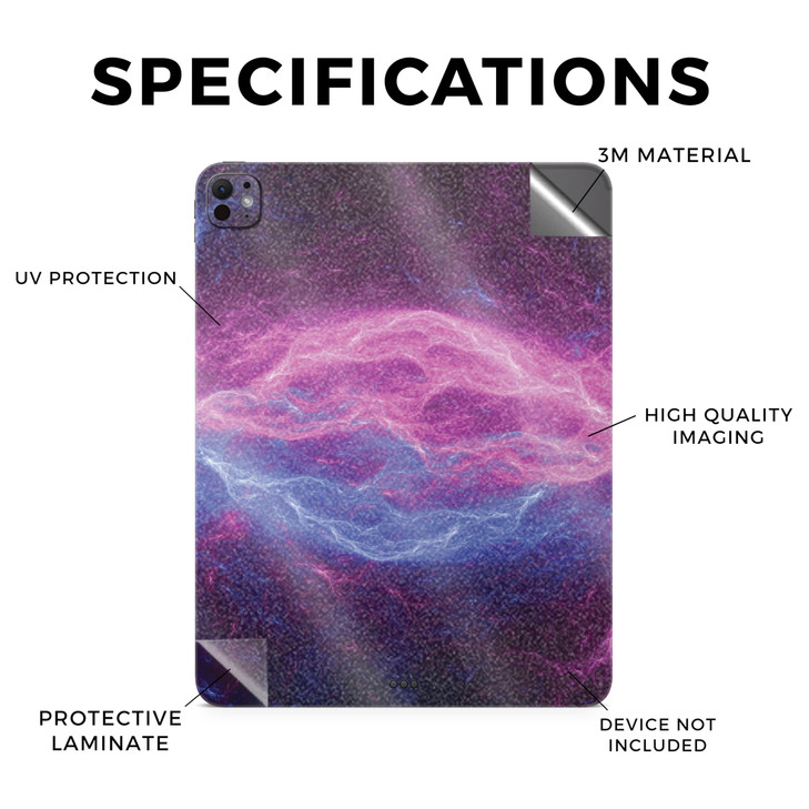 Glossy Glitter Skin Compatible with Apple iPad Pro 11 (M4) 2024 - Raw Energy - Premium 3M Vinyl Protective Wrap Decal Cover - Easy to Apply | Crafted