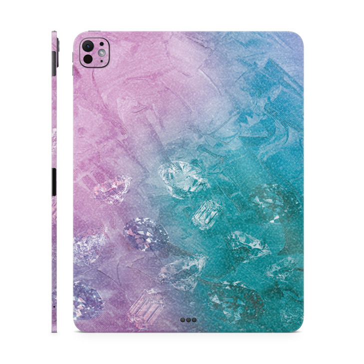 Glossy Glitter Skin Compatible with Apple iPad Pro 11 (M4) 2024 - Diamond Grunge - Premium 3M Vinyl Protective Decal Cover - Easy to Apply | Crafted