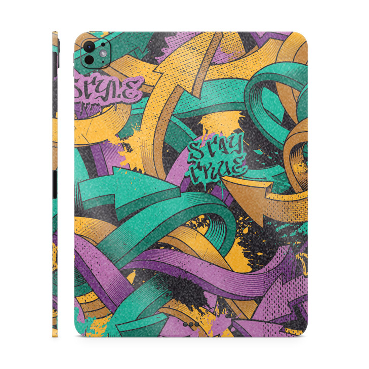Glossy Glitter Skin Compatible with Apple iPad Pro 11 (M4) 2024 - Tertiary Arrows - Premium 3M Vinyl Protective Decal Cover - Easy to Apply | Crafted