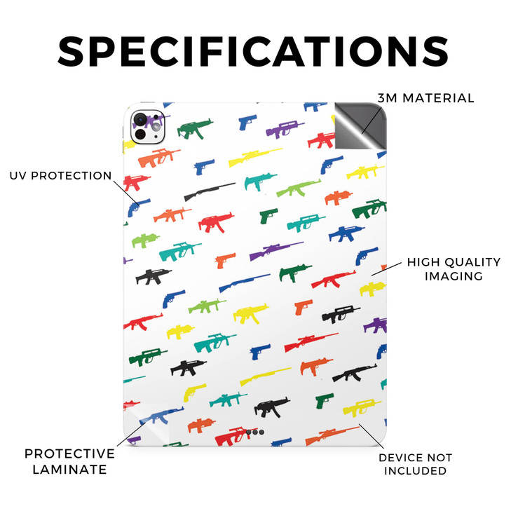 Skin Compatible with Apple iPad Pro 11 (M4) 2024 - Fun Guns - Premium 3M Vinyl Protective Wrap Decal Cover - Easy to Apply | Crafted in The USA by Mi