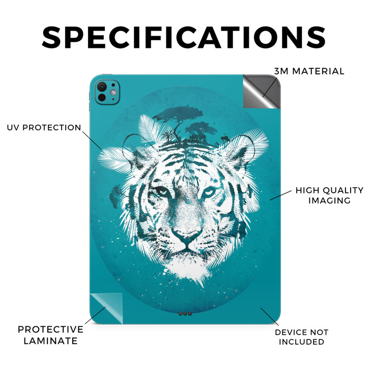 Skin Compatible with Apple iPad Pro 11 (M4) 2024 - White Tiger - Premium 3M Vinyl Protective Wrap Decal Cover - Easy to Apply | Crafted in The USA by