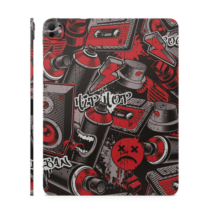 Skin Compatible with Apple iPad Pro 11 (M4) 2024 - Red Hip Hop - Premium 3M Vinyl Protective Wrap Decal Cover - Easy to Apply | Crafted in The USA by