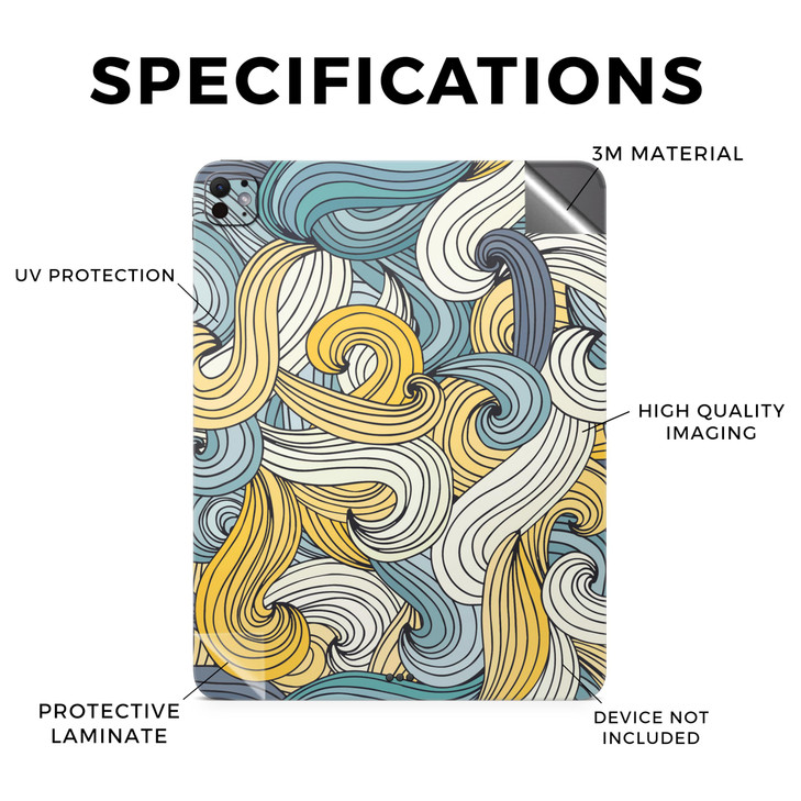 Skin Compatible with Apple iPad Pro 11 (M4) 2024 - Turbulence - Premium 3M Vinyl Protective Wrap Decal Cover - Easy to Apply | Crafted in The USA by