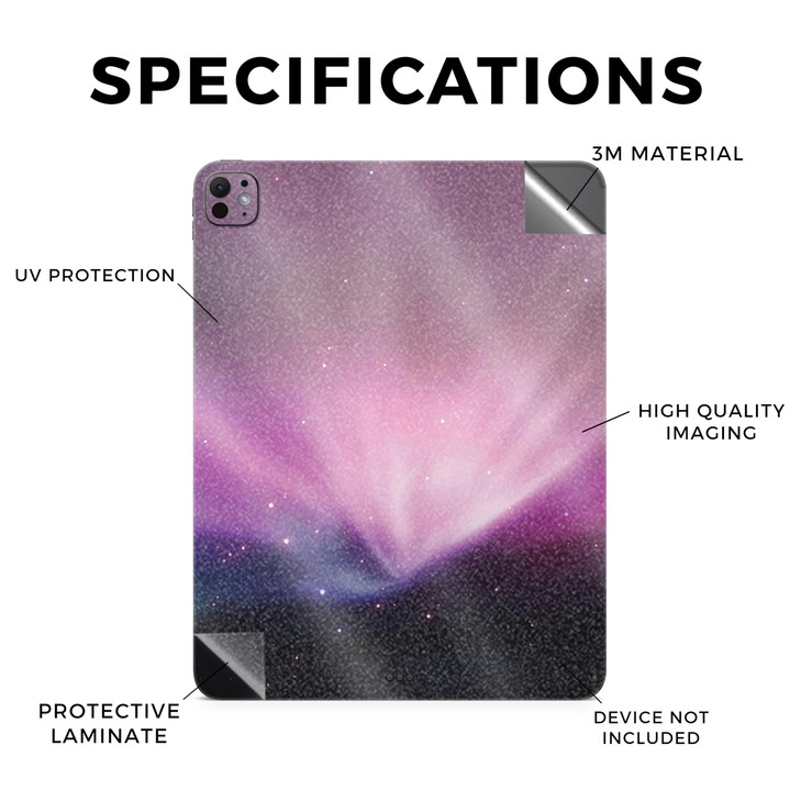 Glossy Glitter Skin Compatible with Apple iPad Pro 13 (M4) 2024 - Spaced Out - Premium 3M Vinyl Protective Wrap Decal Cover - Easy to Apply | Crafted