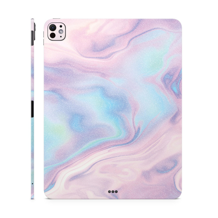 Glossy Glitter Skin Compatible with Apple iPad Pro 13 (M4) 2024 - Pastel Wave - Premium 3M Vinyl Protective Wrap Decal Cover - Easy to Apply | Crafte