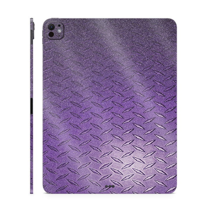 Glossy Glitter Skin Compatible with Apple iPad Pro 13 (M4) 2024 - Purple Diamond Plate - 3M Vinyl Protective Decal Cover - Easy to Apply | Crafted in