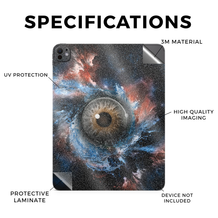 Glossy Glitter Skin Compatible with Apple iPad Pro 13 (M4) 2024 - Eye See You - Premium 3M Vinyl Protective Wrap Decal Cover - Easy to Apply | Crafte