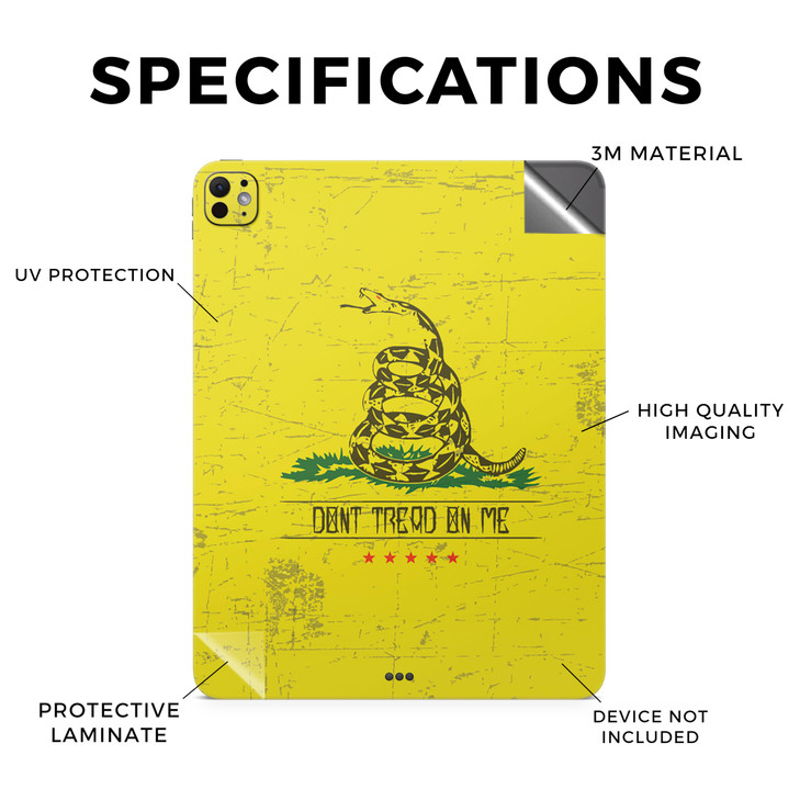 Skin Compatible with Apple iPad Pro 13 (M4) 2024 - Dont Tread - Premium 3M Vinyl Protective Wrap Decal Cover - Easy to Apply | Crafted in The USA by