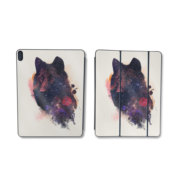 Glossy Glitter Skin Compatible With Apple Smart Folio for iPad Pro 11-inch (M2) 2024 - Universal Wolf - Premium 3M Vinyl Protective Wrap Decal Cover