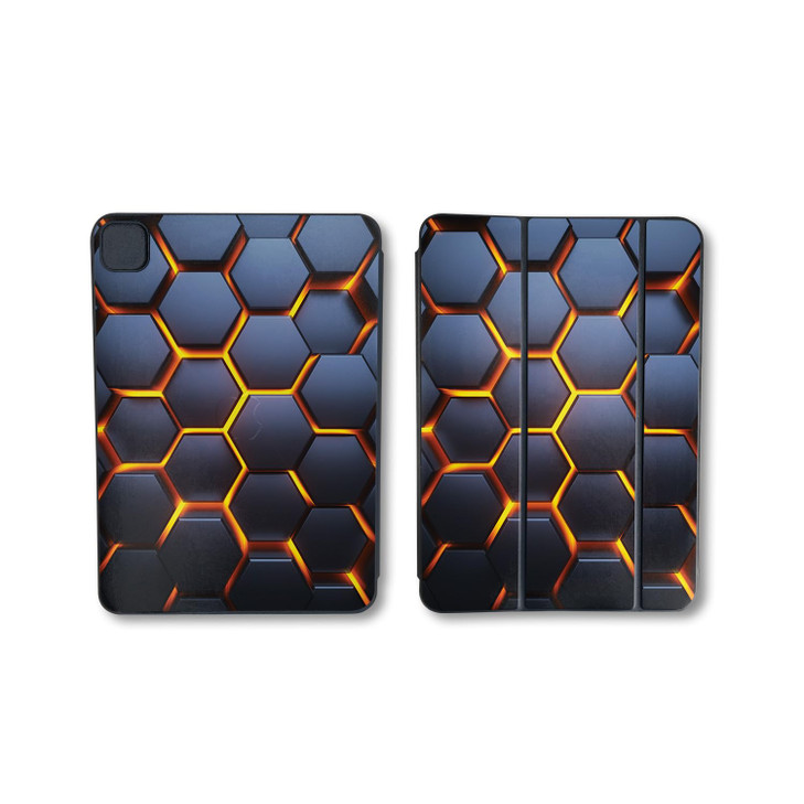 Skin Compatible with Apple Smart Folio for iPad Pro 11-inch (M4) 2024 - Lava Hex - Premium 3M Vinyl Protective Wrap Decal Cover - Easy to Apply | Cra