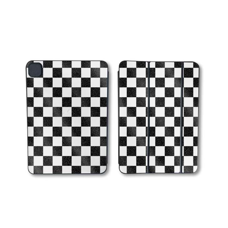 Glossy Glitter Skin Compatible with Apple Smart Folio for iPad Pro 11-inch (M4/M5) 2025 - Check - Premium 3M Vinyl Protective Wrap Decal Cover | Craf