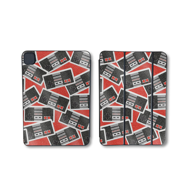 Glossy Glitter Skin Compatible with Apple Smart Folio for iPad Pro 11-inch (M4/M5) 2025 - Retro Controllers 3-3M Vinyl Protective Decal Cover | Craft