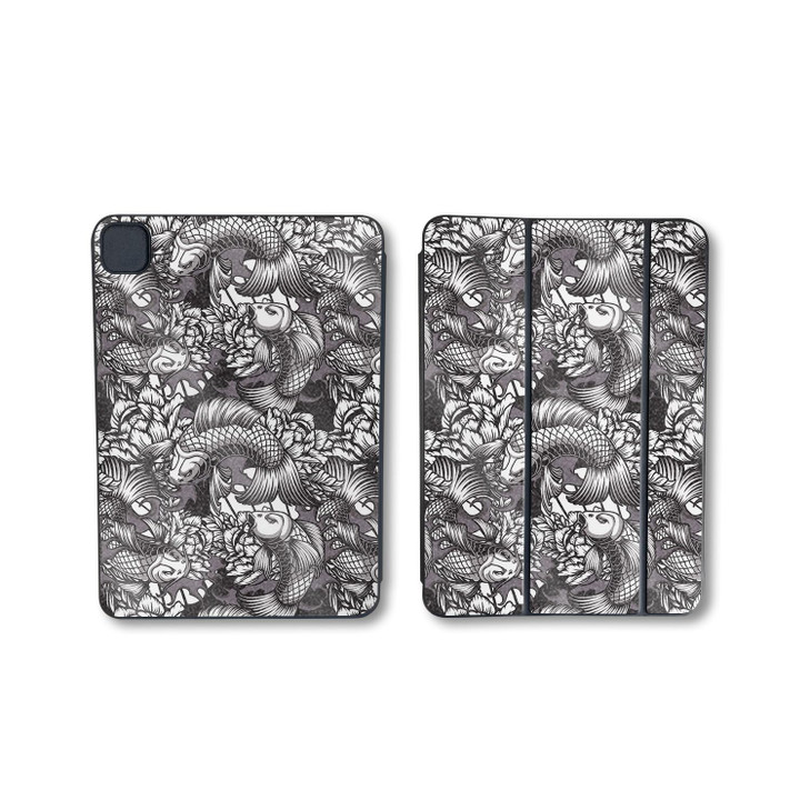 Glossy Glitter Skin Compatible with Apple Smart Folio for iPad Pro 11-inch (M4/M5) 2025 - Angry Koi - Premium 3M Vinyl Protective Wrap Decal Cover |