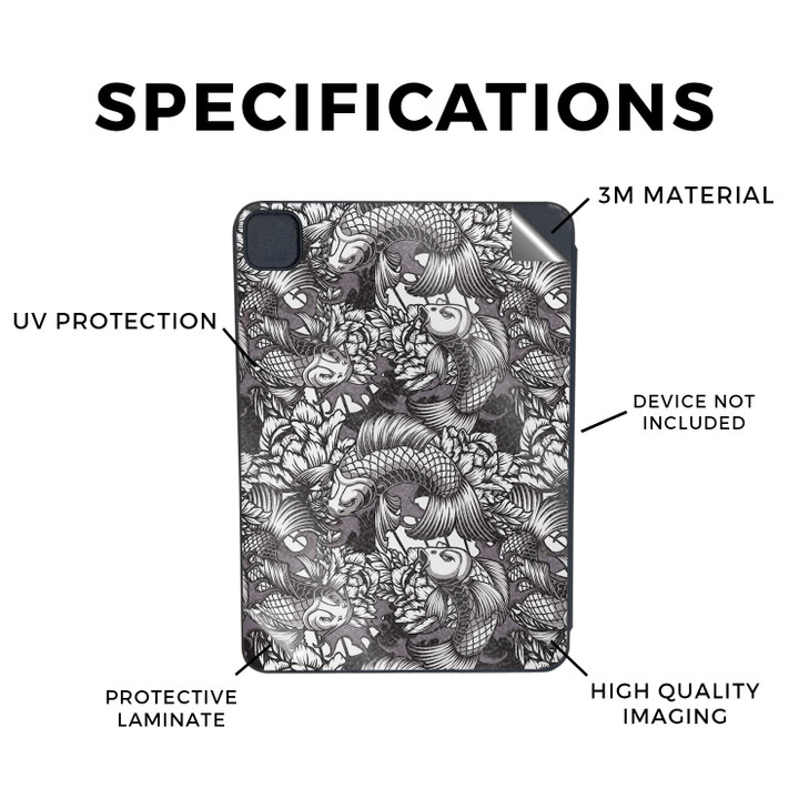 Glossy Glitter Skin Compatible with Apple Smart Folio for iPad Pro 11-inch (M4/M5) 2025 - Angry Koi - Premium 3M Vinyl Protective Wrap Decal Cover |