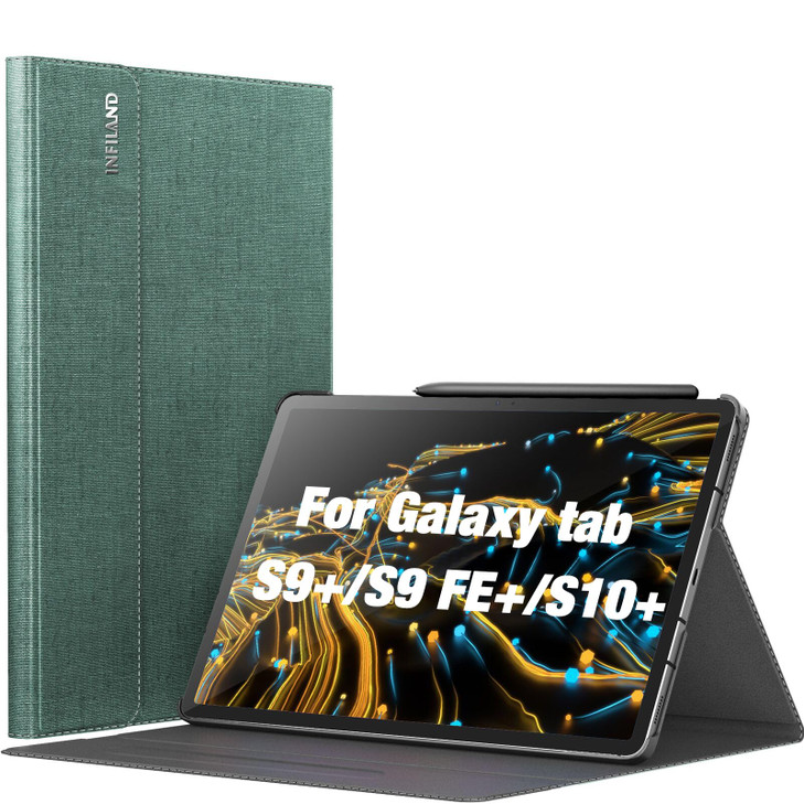 INFILAND Galaxy Tab S10+ Plus 2024/ S9+ Plus/ S9 FE Plus Case, Multi-Angle Stand Cover Compatible with Samsung Tab S10 Plus/ S9 Plus/S9 FE Plus 12.4