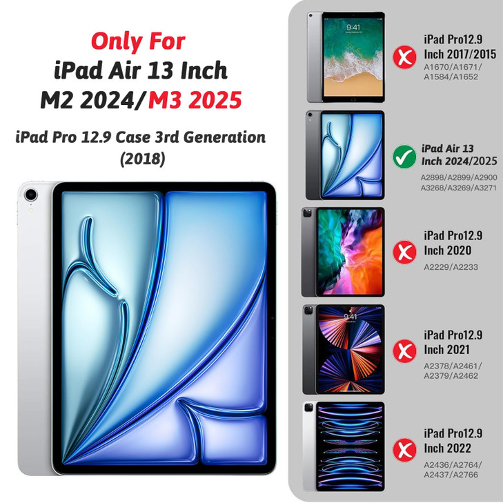 ZtotopCases for iPad Air 13 inch M3 2025 & 2024 M2 Case, Premium Leather Folio Cover (Supports iPad Pencil Charging), Auto Sleep/Wake, Multiple 4 Ang