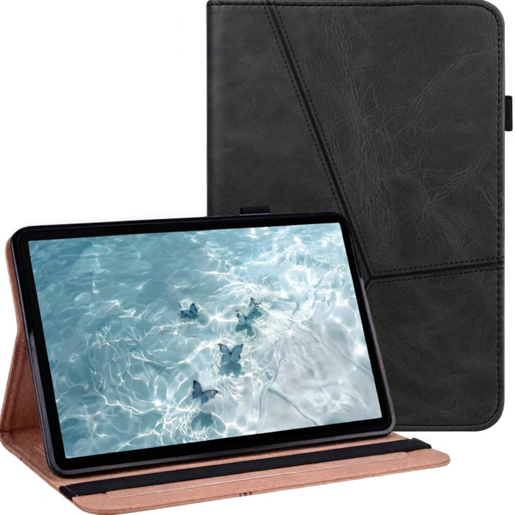 ALILANG Case for Samsung Galaxy Tab S10+/S9+/S8+/S7+ - 12.4 Inch PU Leather Cover with Pen Holder - Black