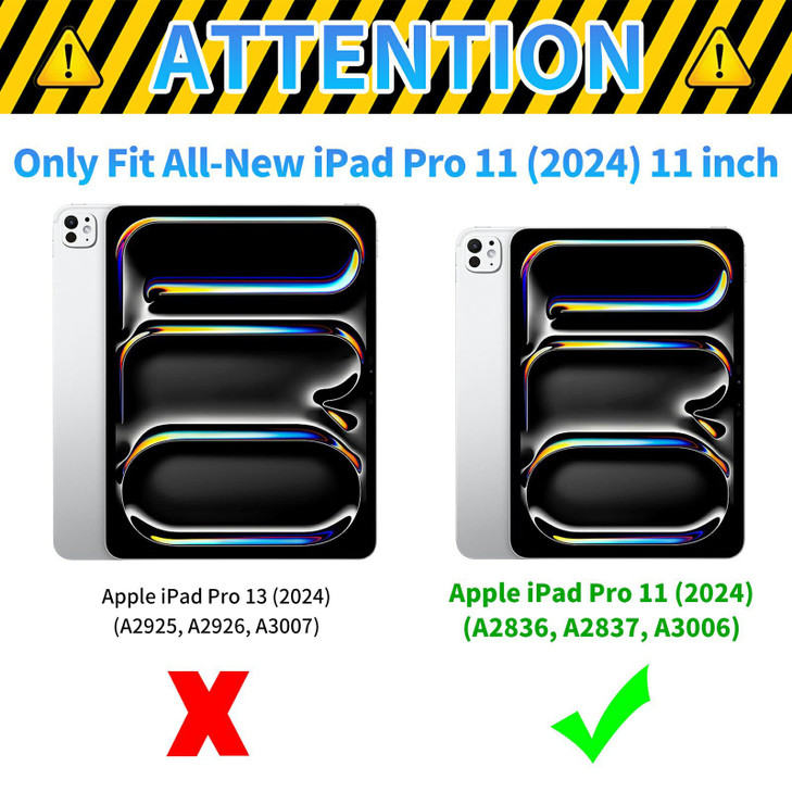 GFRGTFHYT for iPad Pro 11 Inch Case (M4, 5th Generation 2024) with 360 Degree Rotating Swivel Slim PU Leather Shockproof Adjustable Stand Smart Cover