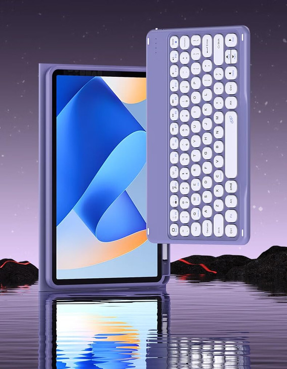 Keyboard Case for iPad Air 11 inch 2025(M3)/2024(M2)/Air 5/Air 4 with Pencil Holder, Cute Candy Color Round Key Detachable Keyboard aslo for iPad Pro