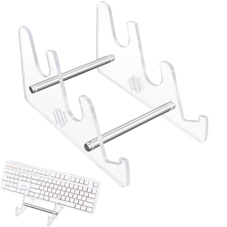 CRASPIRE Clear Keyboard Stand Keyboard Display Shelf Acrylic Iron 3 Tier Portable Detachable Mechanical Computer Collection Storage Holder Tray for C