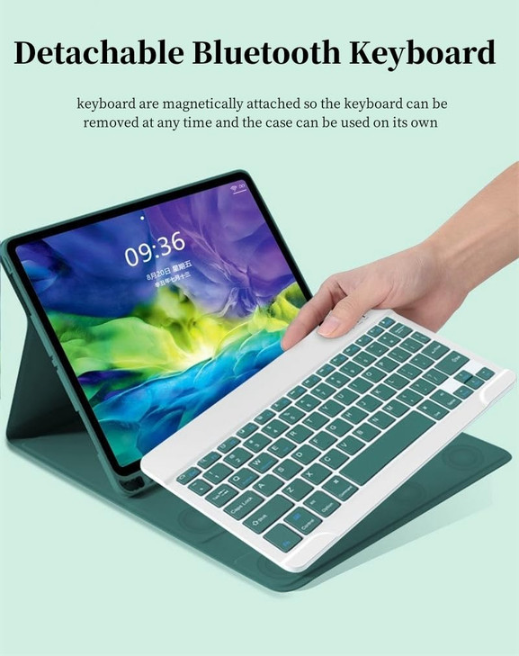 AnMengXinLing Galaxy Tab S10+ Plus/S9+ Plus/S9 FE+ Plus 12.4" /S8+/S7+/S7FE Tablet Case with Keyboard, Candy Colors Slim Protective Cover with Magnet